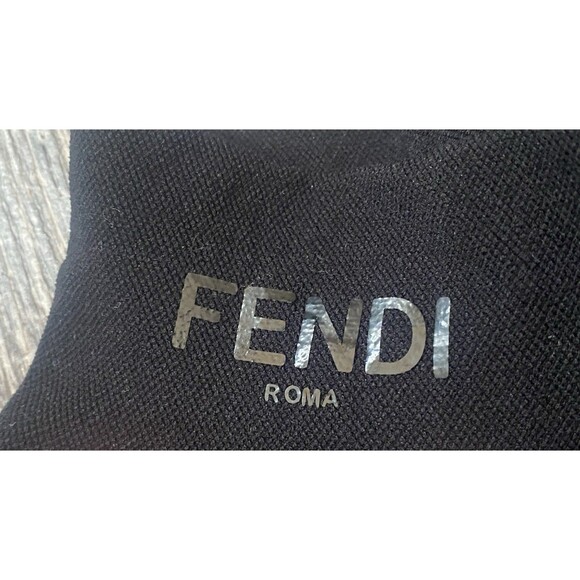 Fendi Black Mesh Mock Neck Logo Bodysuit Women’s Medium Tech Knit Italy FF - Picture 10 of 16